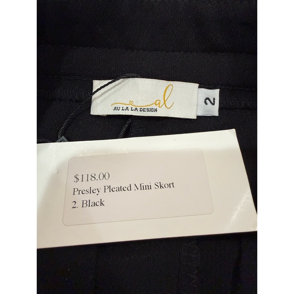 Au La La Design Presley Pleated Mini Skort Black Size 2 Tennis Golf Skirt NWT - Picture 6 of 6